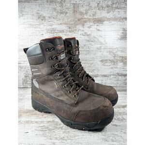 Men's RefrigiWear Ice Viking Waterproof Brown Leather Insulated Work Boots Sz 9
